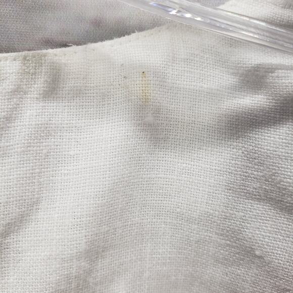 Chico's White 100%Linen Full Zip Front Pockets Long Sleeve Jacket Size 0 - Picture 7 of 13